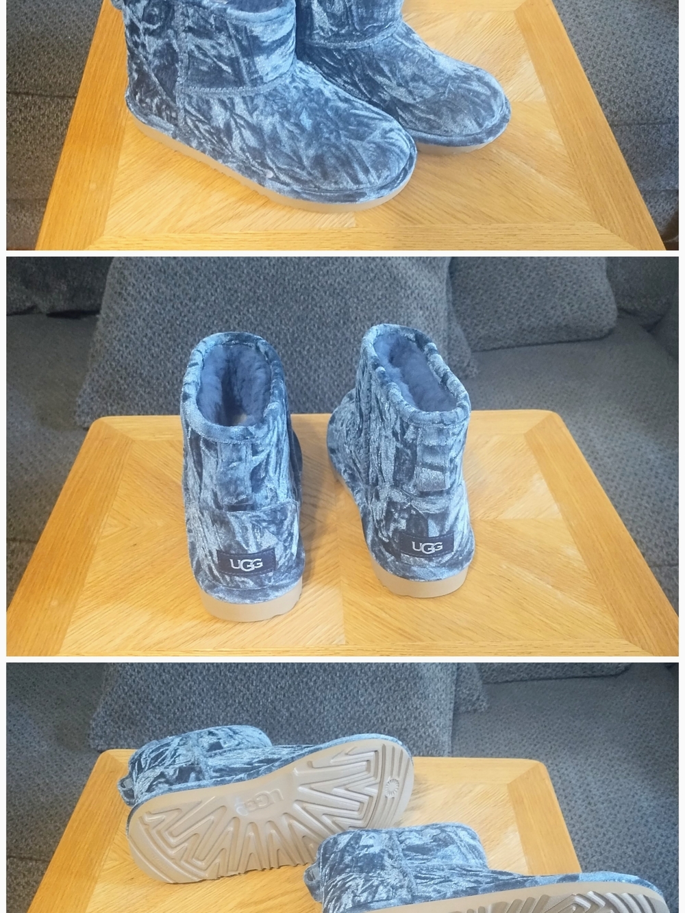 UGG Kids Short Plush Boots in Blue